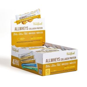 CX. de BARRAS ALLWHEYS COLLAGEN  PROTEIN - SALTED CARAMEL - 12 unidades